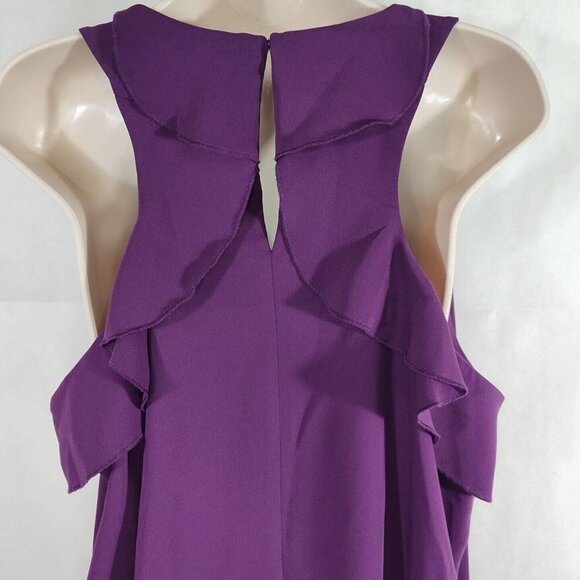 Ann Taylor LOFT Sleeveless Purple Swing Shift Dress Women Petite Size LP Keyhole - Picture 4 of 7